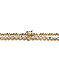 Sterling Silver Cubic Zirconia Graduated-Size Tennis Chain Anniversary Necklace