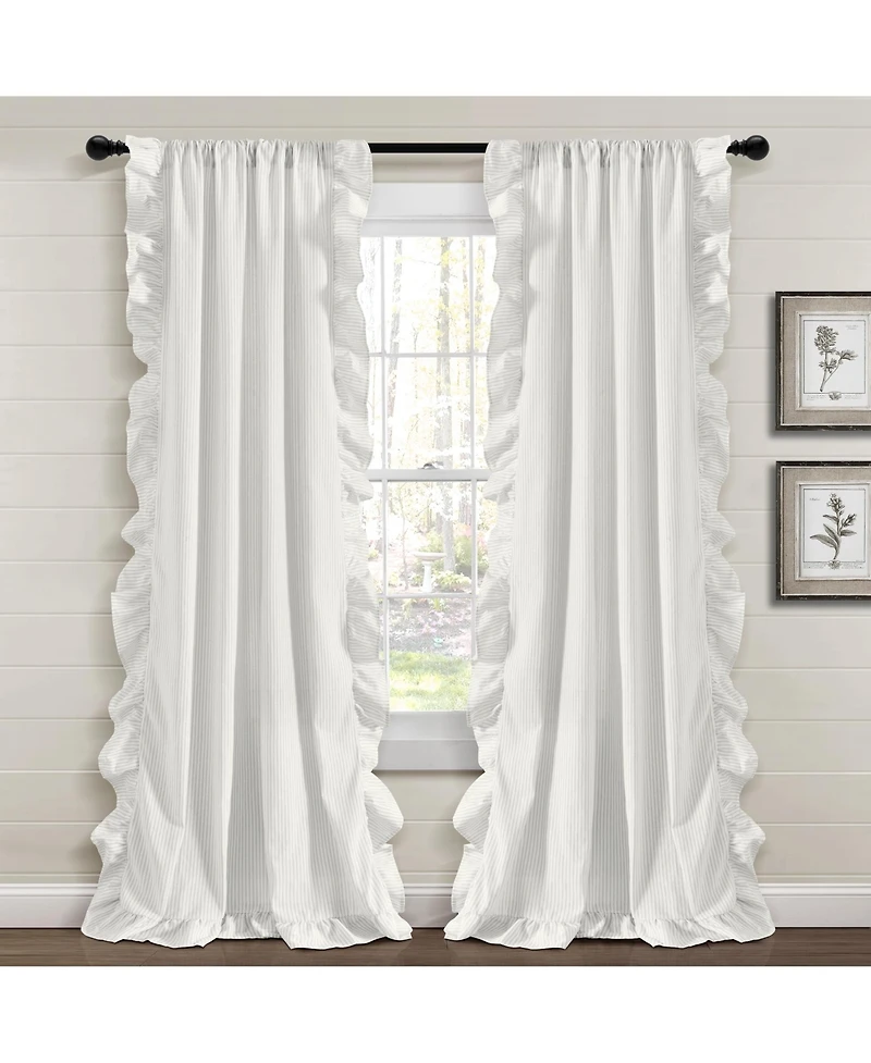 Farmhouse Reyna Ruffle Window Curtain Panels