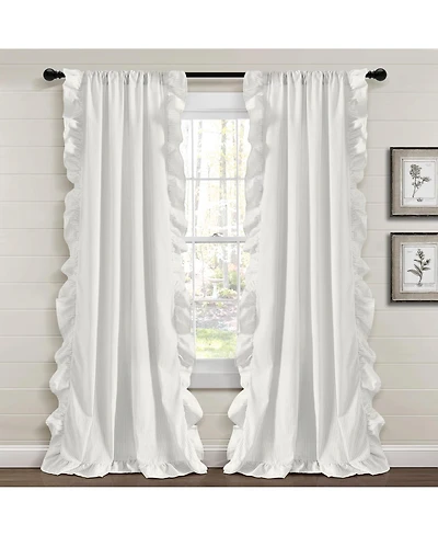 Farmhouse Reyna Ruffle Window Curtain Panels