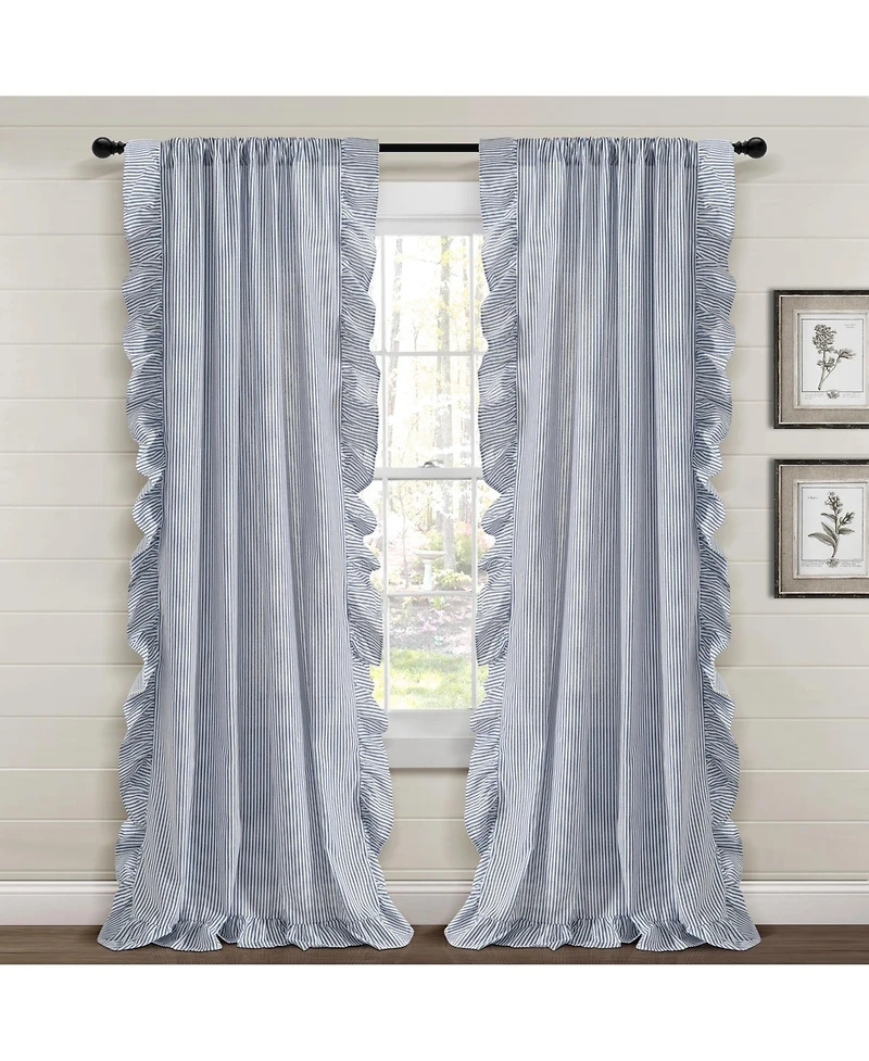 Farmhouse Reyna Ruffle Window Curtain Panels