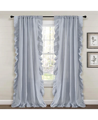 Farmhouse Reyna Ruffle Window Curtain Panels