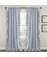 Farmhouse Reyna Ruffle Window Curtain Panels