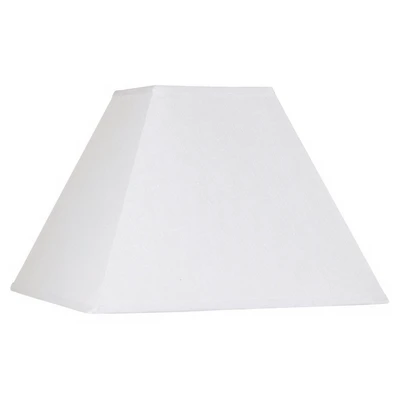 Springcrest White Linen Large Square Lamp Shade 7" Top x 17" Bottom x 13" Slant x 12" High (Spider) Replacement with Harp and Fini