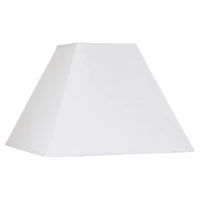 Springcrest White Linen Large Square Lamp Shade 7" Top x 17" Bottom x 13" Slant x 12" High (Spider) Replacement with Harp and Fini