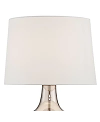 Possini Euro Design Ania 31" Tall Jar Large Modern End Table Lamp Champagne Glass Single Off-White Shade Living Room Bedroom