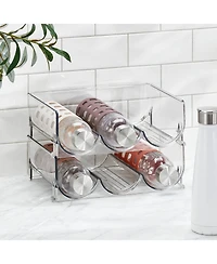 mDesign Plastic Free-Standing Stackable 3 Bottle Storage Rack, 2 Pack, Clear, Usa Made