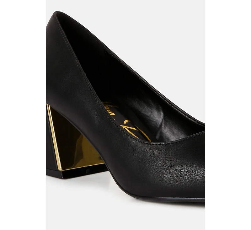 Casey Metallic Detail Block Heel Pumps Women