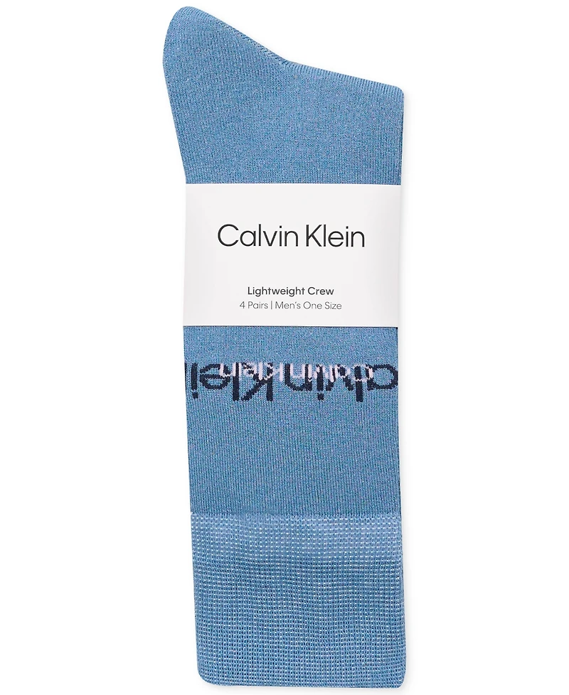 Calvin Klein Men's Crew Length Cushioned Dress Socks, Assorted Patterns, Pack of 4