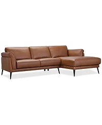 Keery 112" 2-Pc. Leather Sectional with Chaise, Created for Macy's