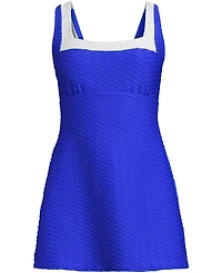 Lands' End Women's Texture Square Neck Swim Dress