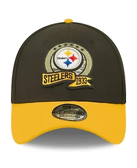 Men's New Era Black, Yellow Pittsburgh Steelers 2022 Salute To Service 39THIRTY Flex Hat