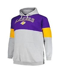 Men's Fanatics Purple, Gold Los Angeles Lakers Big and Tall Pullover Hoodie