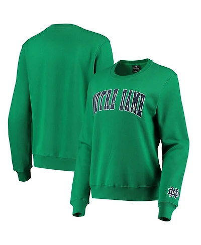 Women's Colosseum Green Notre Dame Fighting Irish Campanile Pullover Sweatshirt