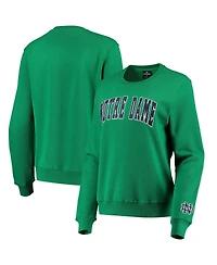 Women's Colosseum Green Notre Dame Fighting Irish Campanile Pullover Sweatshirt