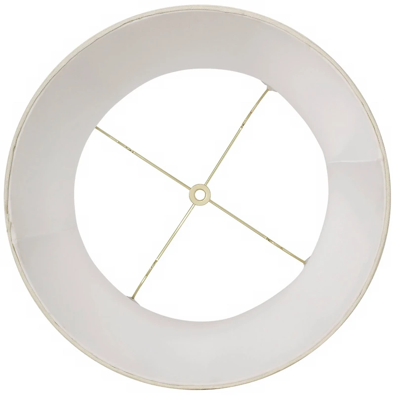 Imperial Shade Creme Medium Deep Drum Lamp Shade 12" Top x 14" Bottom x 16" High (Spider) Replacement with Harp and Finial