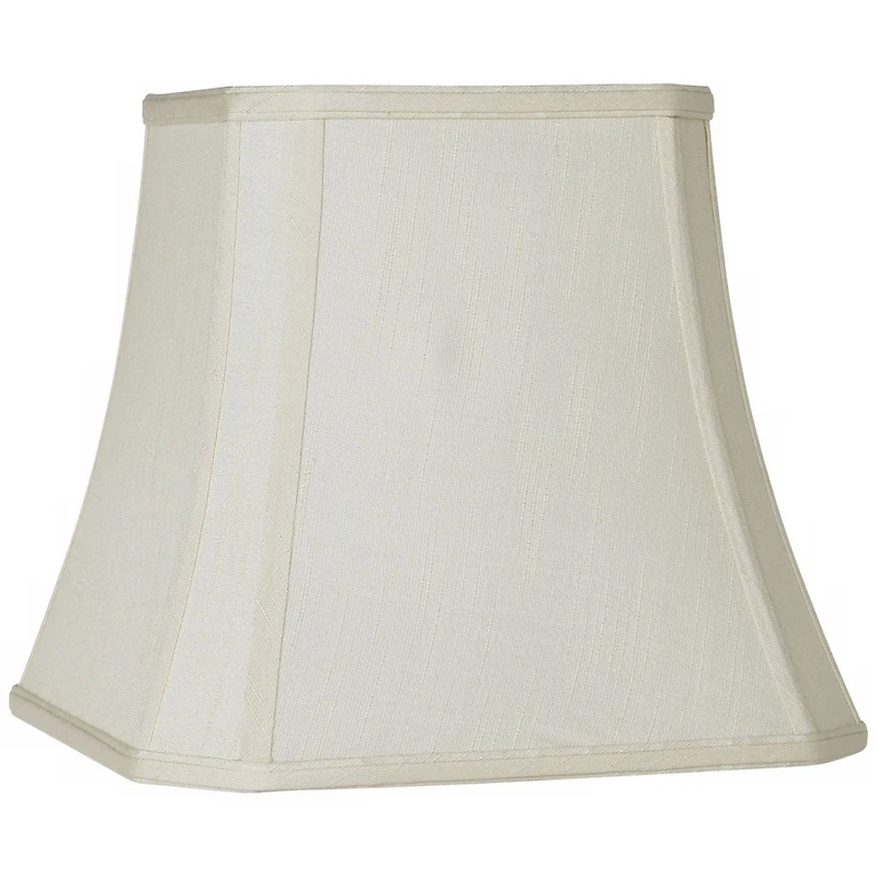 Springcrest Creme Small Square Cut Corner Lamp Shade 8" Top x 12" Bottom x 11" Slant x 10.5" High (Spider) Replacement with Harp a