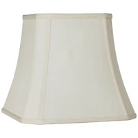 Springcrest Creme Small Square Cut Corner Lamp Shade 8" Top x 12" Bottom x 11" Slant x 10.5" High (Spider) Replacement with Harp a