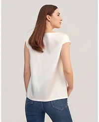 Lilysilk Women's Basic Cap Sleeves Silk Tee