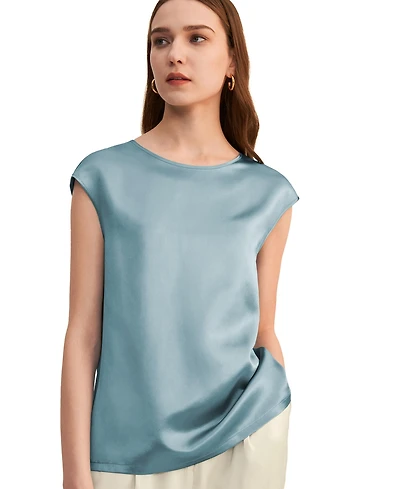 Lilysilk Women's Basic Cap Sleeves Silk Tee