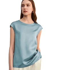 Lilysilk Women's Basic Cap Sleeves Silk Tee