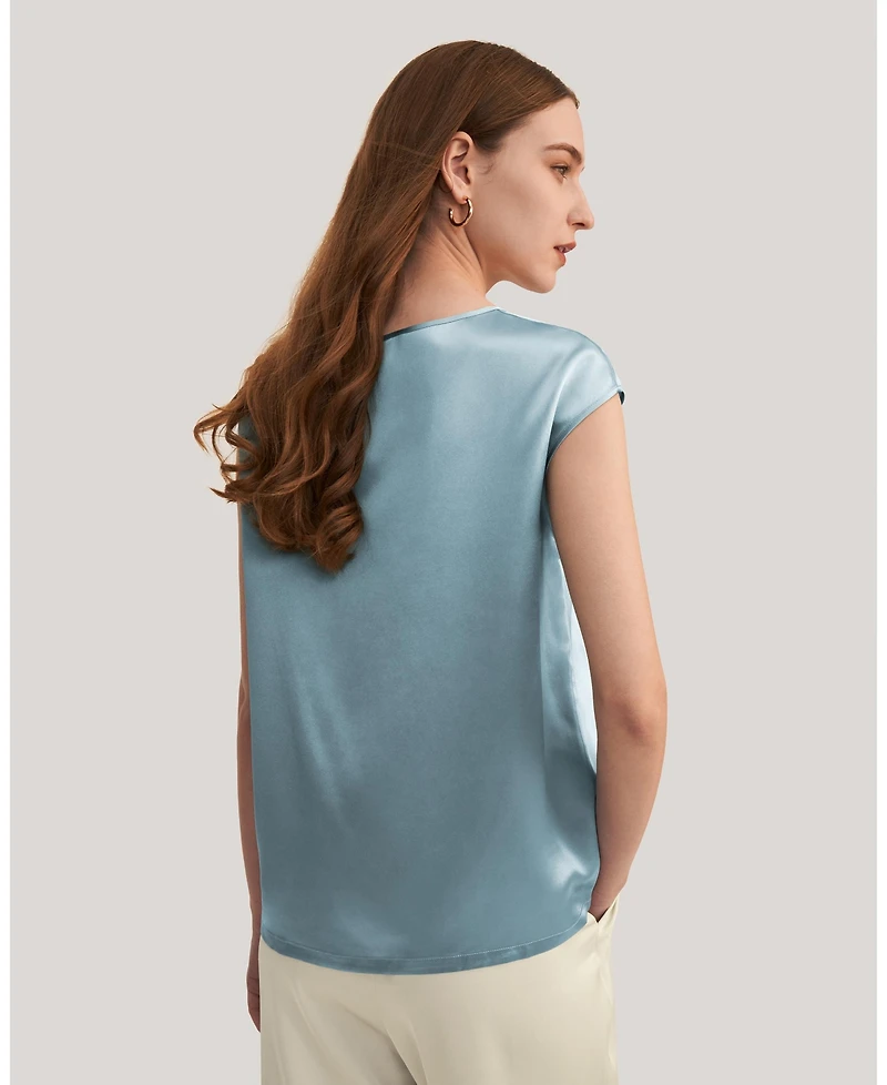 Lilysilk Women's Basic Cap Sleeves Silk Tee