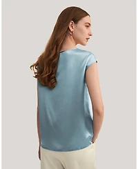 Lilysilk Women's Basic Cap Sleeves Silk Tee