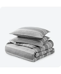 Bare Home Double Brushed Duvet Cover Set Queen - Stripe