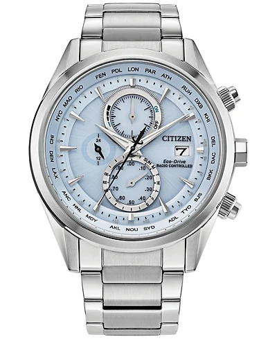 Citizen Eco-Drive Men's Chronograph Sport Luxury Radio Control Stainless Steel Bracelet Watch 43mm