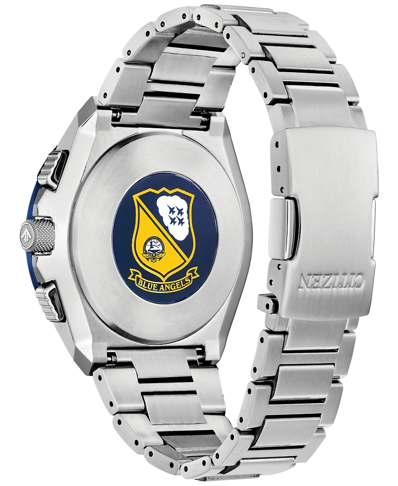 Citizen Eco-Drive Men's Chronograph Promaster Skyhawk A-t Blue Angels Stainless Steel Bracelet Watch 46mm