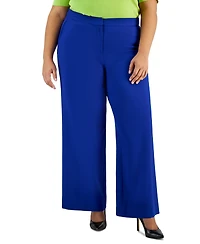 Tahari Asl Plus Mid Rise Wide-Leg Pants