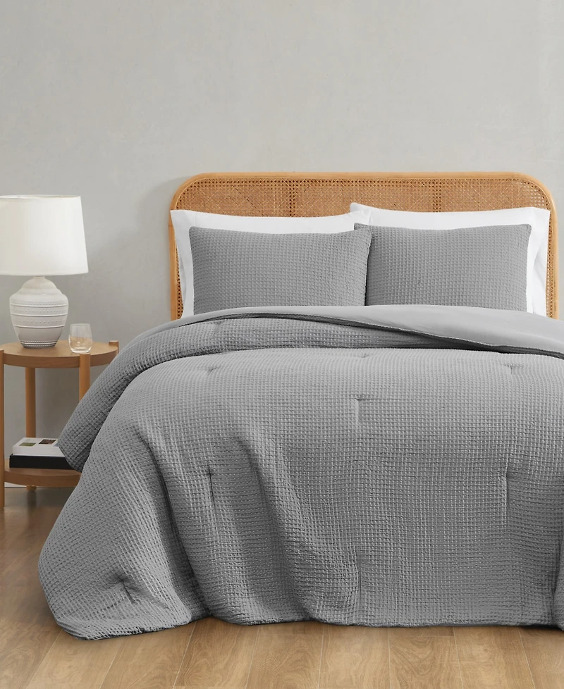 Truly Soft Textured Waffle 2 Piece Comforter Set, Twin/Twin Xl