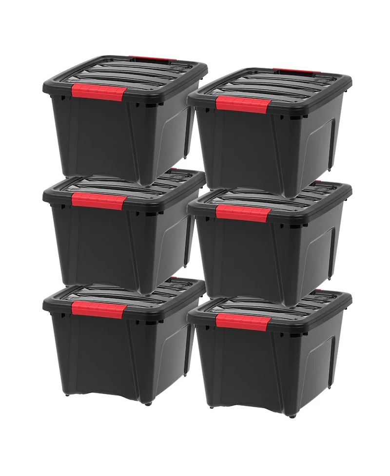 Iris Usa 19 Qt Stackable Plastic Storage Bins with Lids, 6 Pack - Bpa-Free, Made in Usa