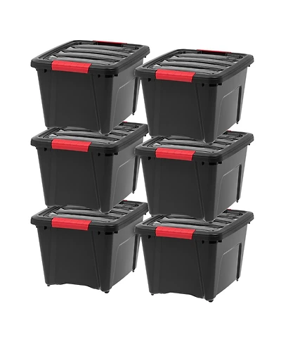Iris Usa 19 Qt Stackable Plastic Storage Bins with Lids, 6 Pack - Bpa-Free, Made in Usa