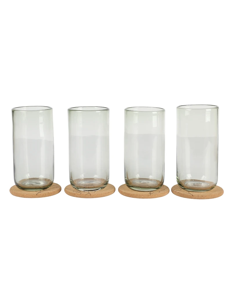 Bloomhouse 4 Pc Handmade 21 oz Tumbler Coaster Set