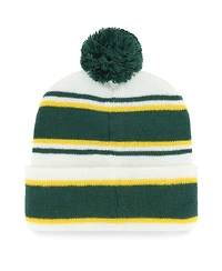 Youth Boys and Girls '47 Brand White Green Bay Packers Stripling Cuffed Knit Hat with Pom