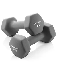 Philosophy Gym Neoprene Dumbbell Hexagon Hand Weights, 8 lb Pair - 16 lb Total