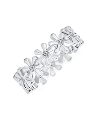 Bling Jewelry Timeless Cubic Zirconia Cz Tiny Star Round Flower Eternity Band Ring Sterling Silver