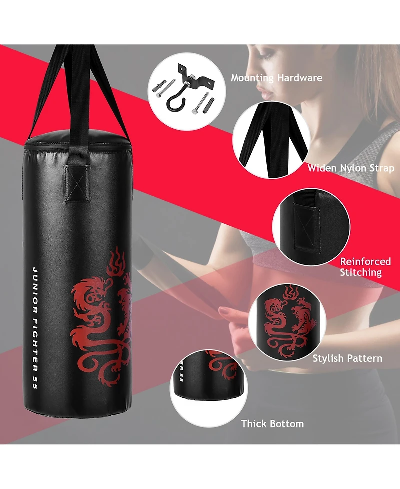 2 Ft Kids Punch Bag Boxing Set Kick Ball Gloves Skipping Rope Hook Children