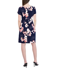 Robbie Bee Women's Printed Short-Sleeve Sheath Dress