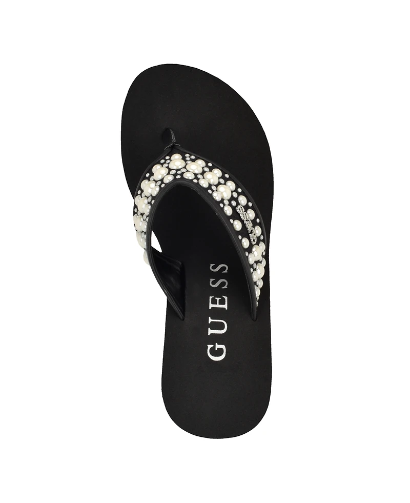 Guess Women's Silus Embellished Platform Wedge Sandals