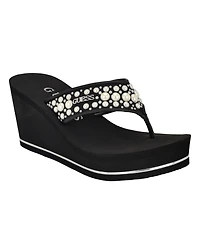 Guess Women's Silus Embellished Platform Wedge Sandals
