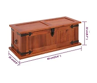 Storage Chest 23.6"x9.8"x8.7" Solid Acacia Wood