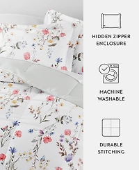 ienjoy Home Meadow Floral Stripe 2-Piece Comforter Set, Twin/Twin Xl