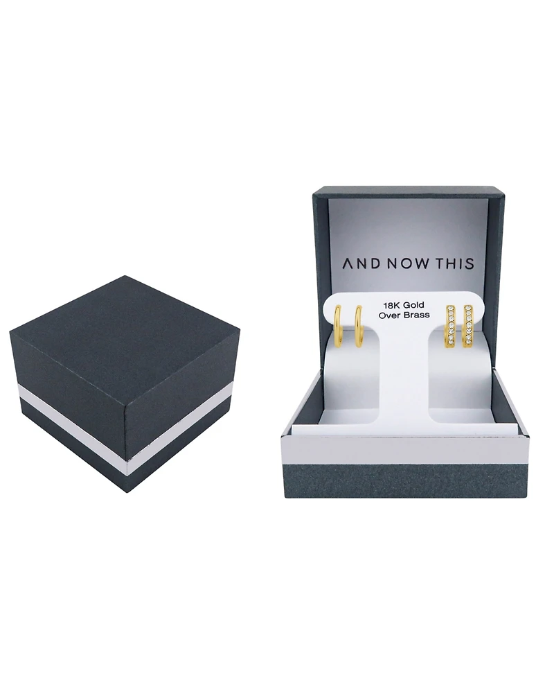 And Now This Crystal Duo Endless Hoop Earring Set