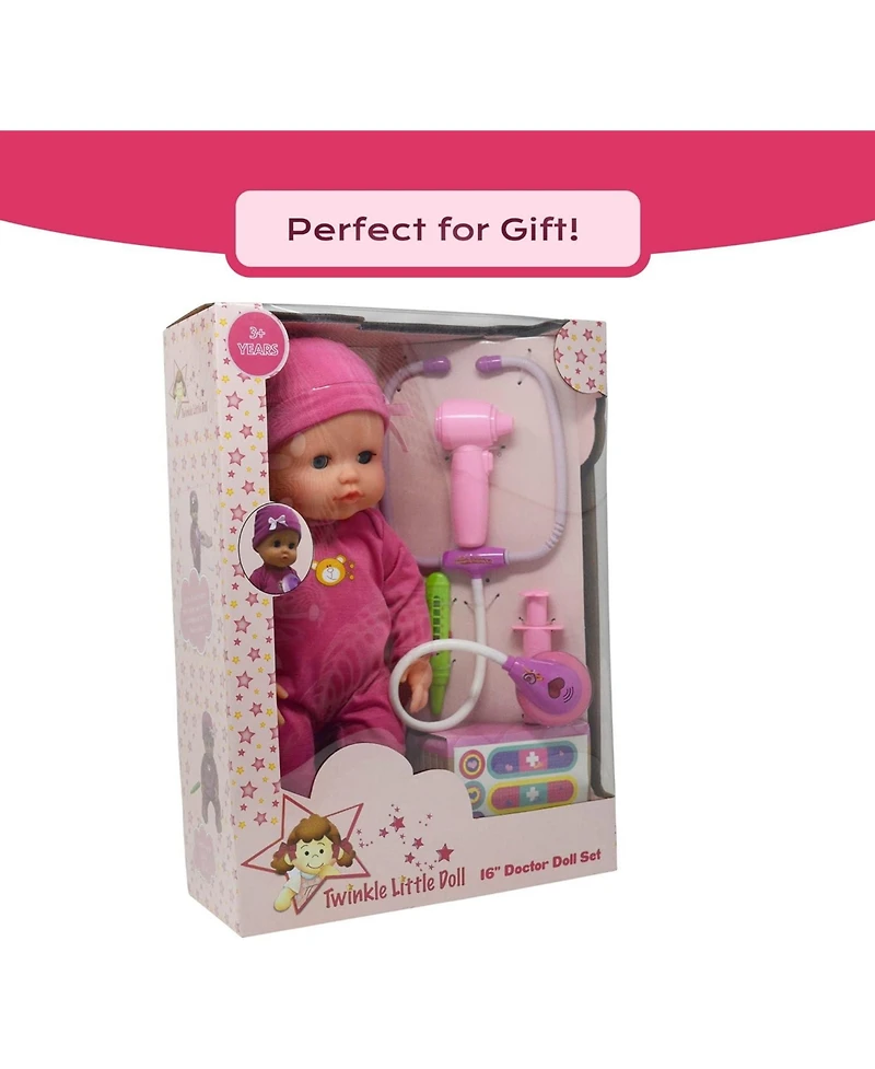 The New York Doll Collection 16 Inch Baby Doll Doctor Playset