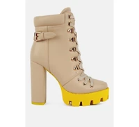 Womens larch cushion collared biker boots