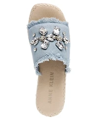 Anne Klein Women's Crystal Espadrille Wedge Sandals