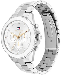 Tommy Hilfiger Women's Multifunction Silver-Tone Stainless Steel Watch 40mm