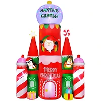 Giant 10ft Christmas Inflatables Decorations Candy Castle Santa Claus w/ Light
