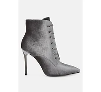 Womens bornsta velvet high heeled velvet boots